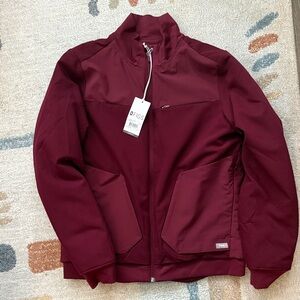 NWT Figs S Morven Insulated Jacket in Burgundy